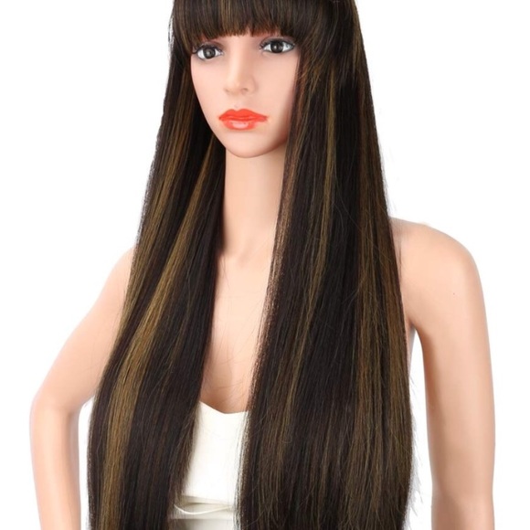 ?Hayden 26”long Black W/highlights Bang Wig *NWT* main image 4